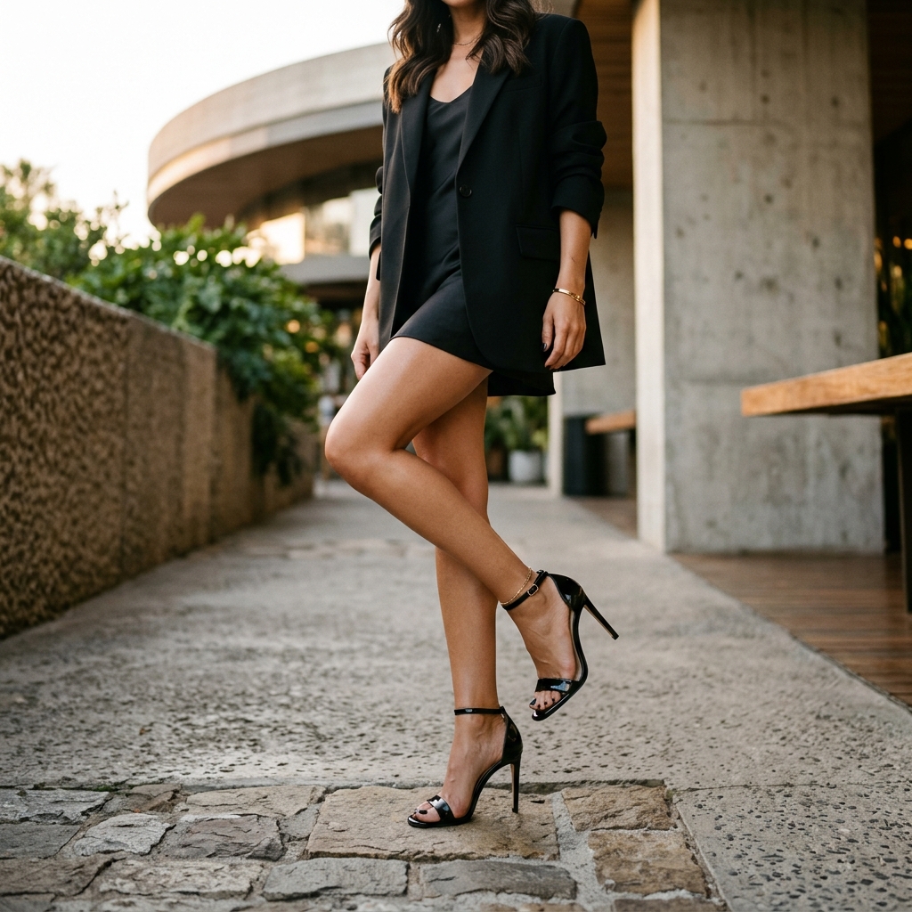 Patent Effect High Heel Sandals